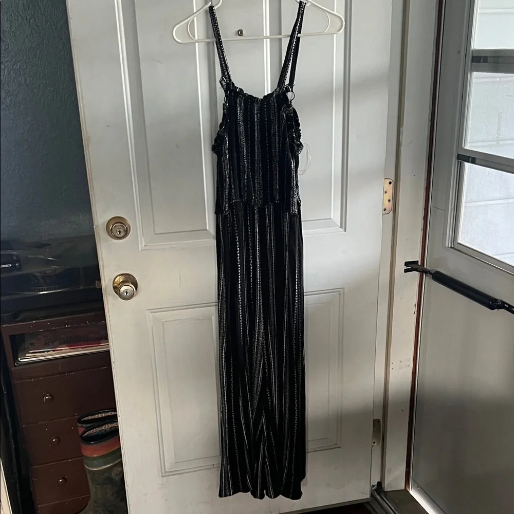 Black and White Striped Wide Leg Jumpsuit - Picture 1 of 3